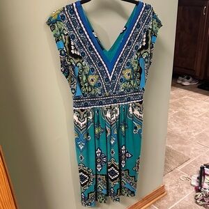 Elegant Multicolor V-Neck Dress